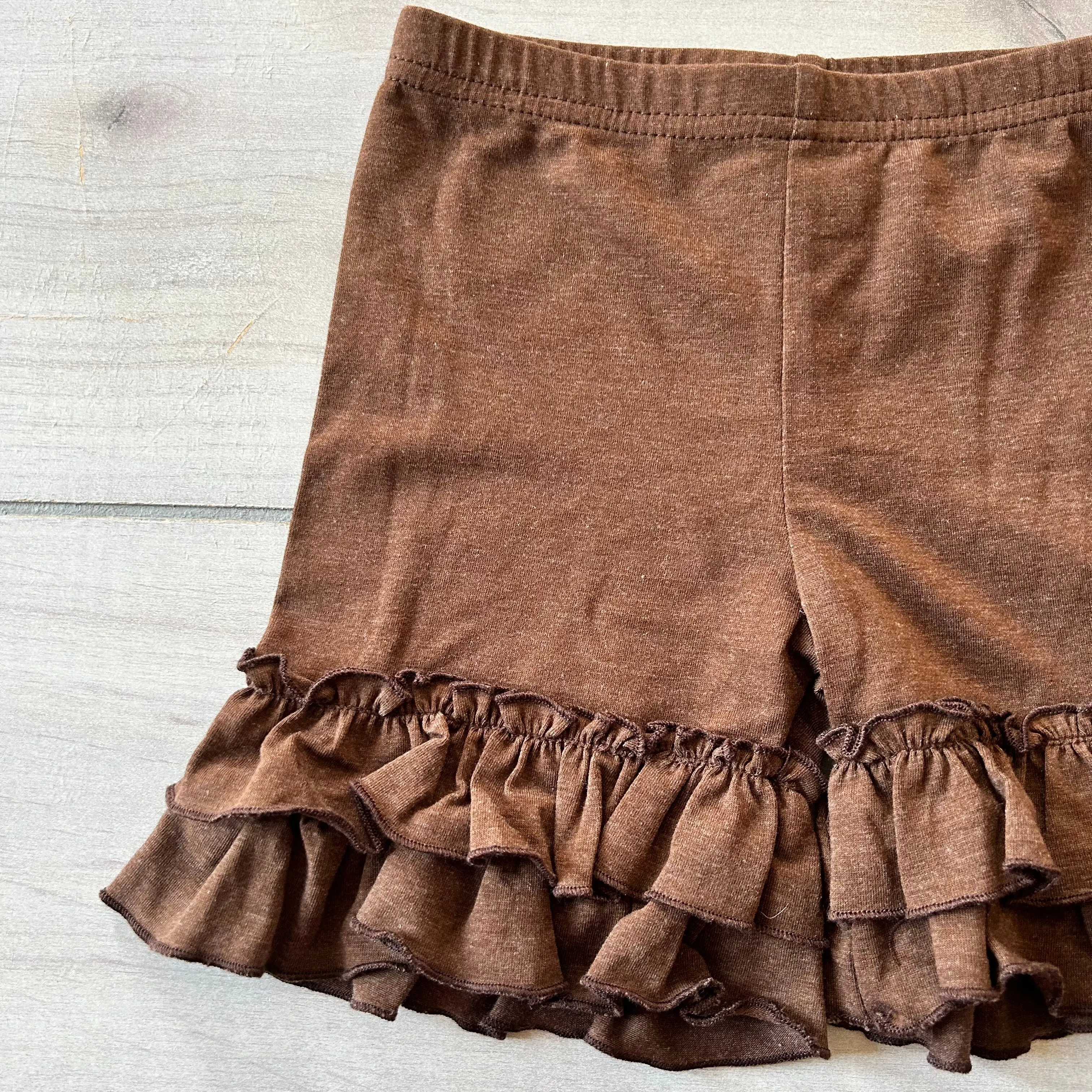 Adorable Essentials Brown Ruffle Shorts