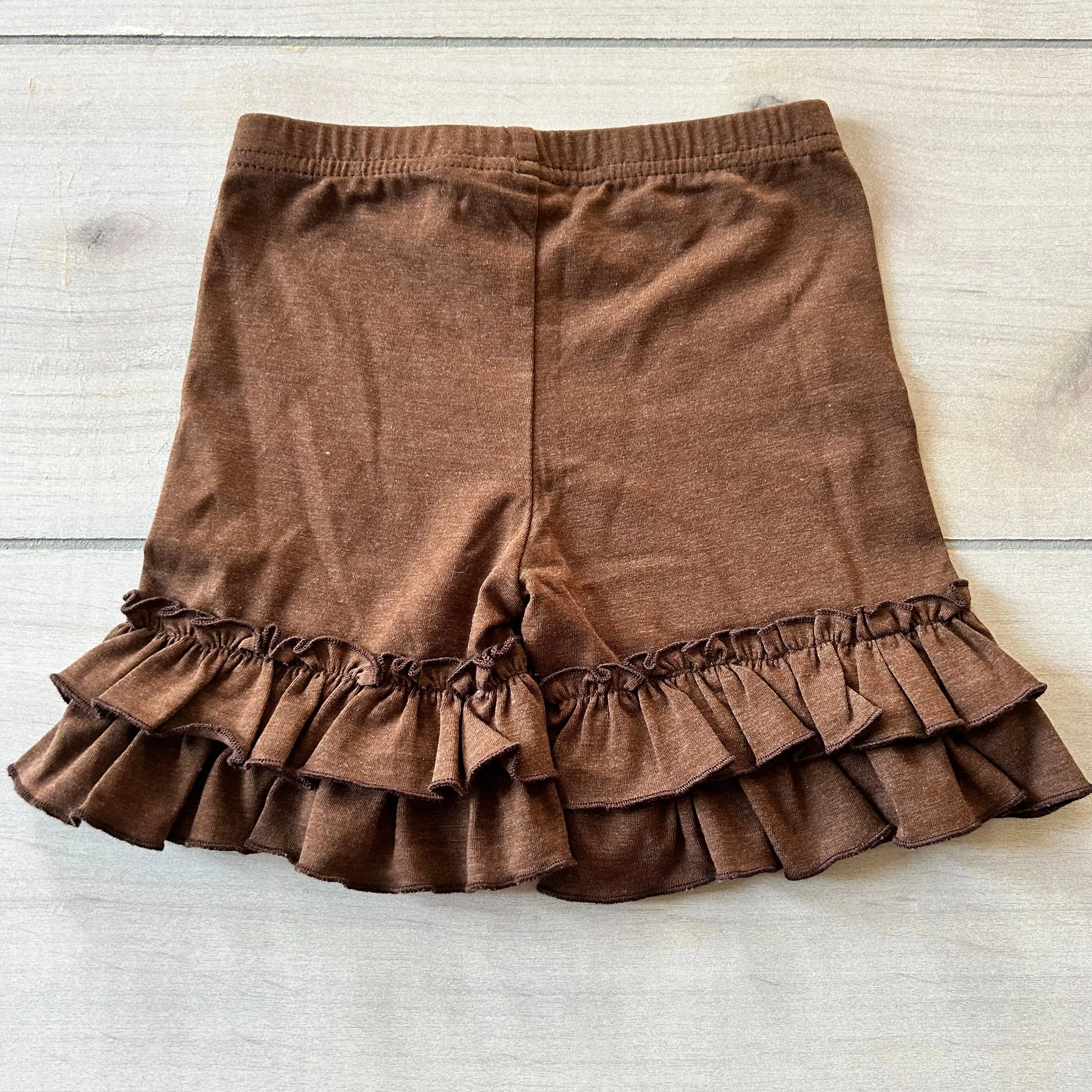 Adorable Essentials Brown Ruffle Shorts