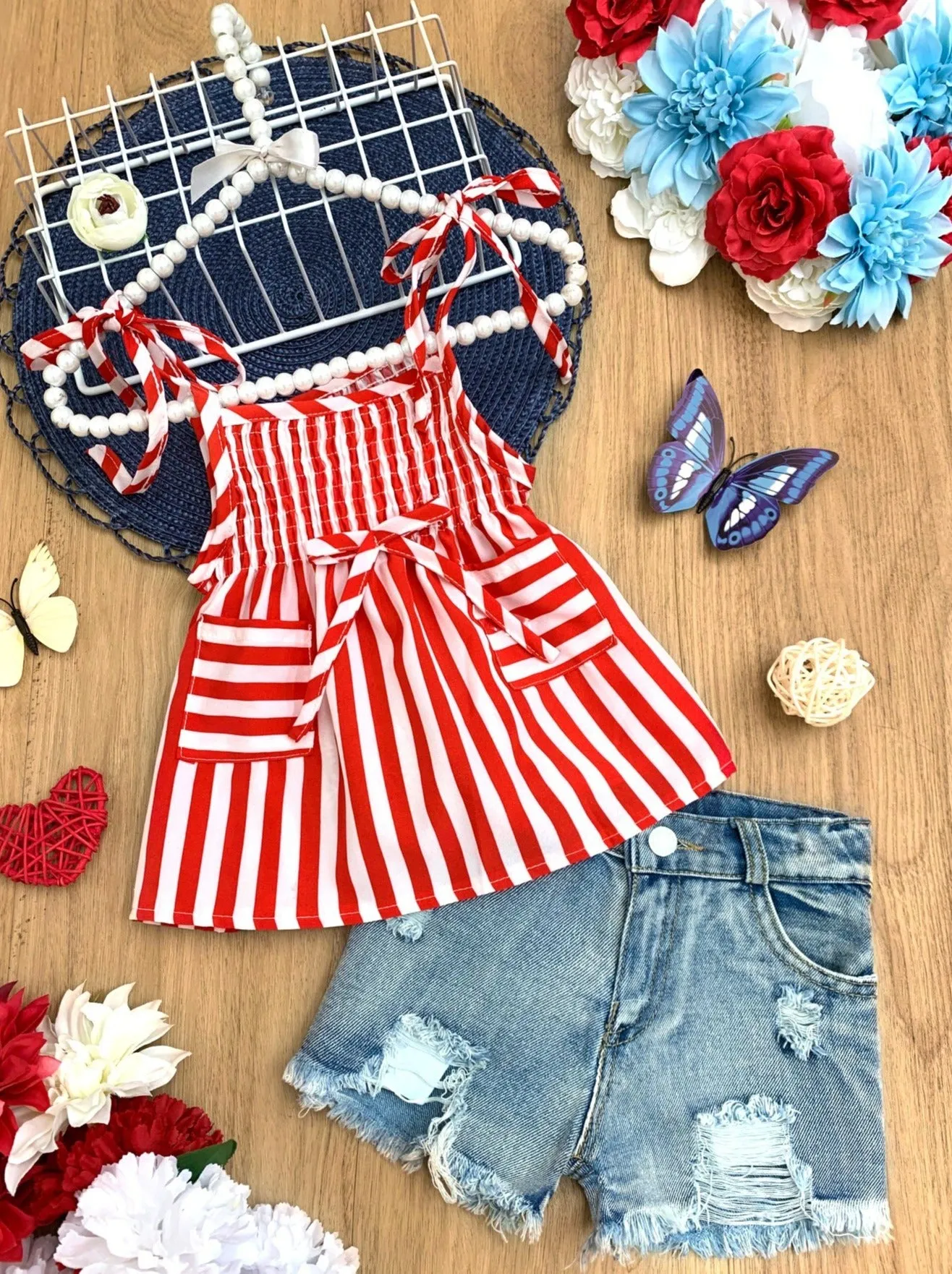 Always Look Cute Denim Short Set