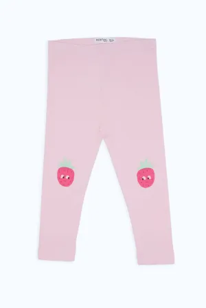 Baby Girls Pink Strawberry Printed Legging