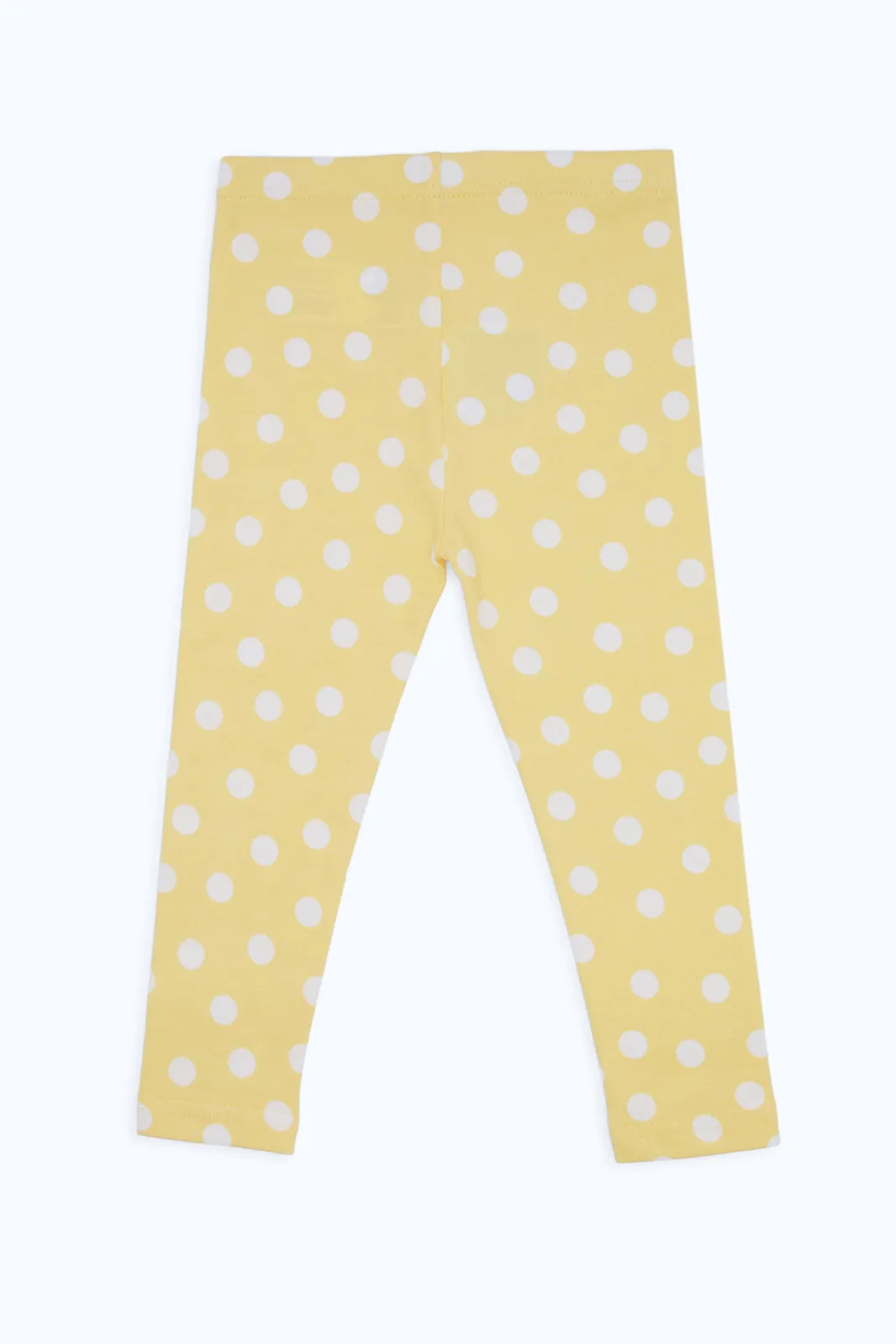 Baby Girls Yellow Polka Printed Legging