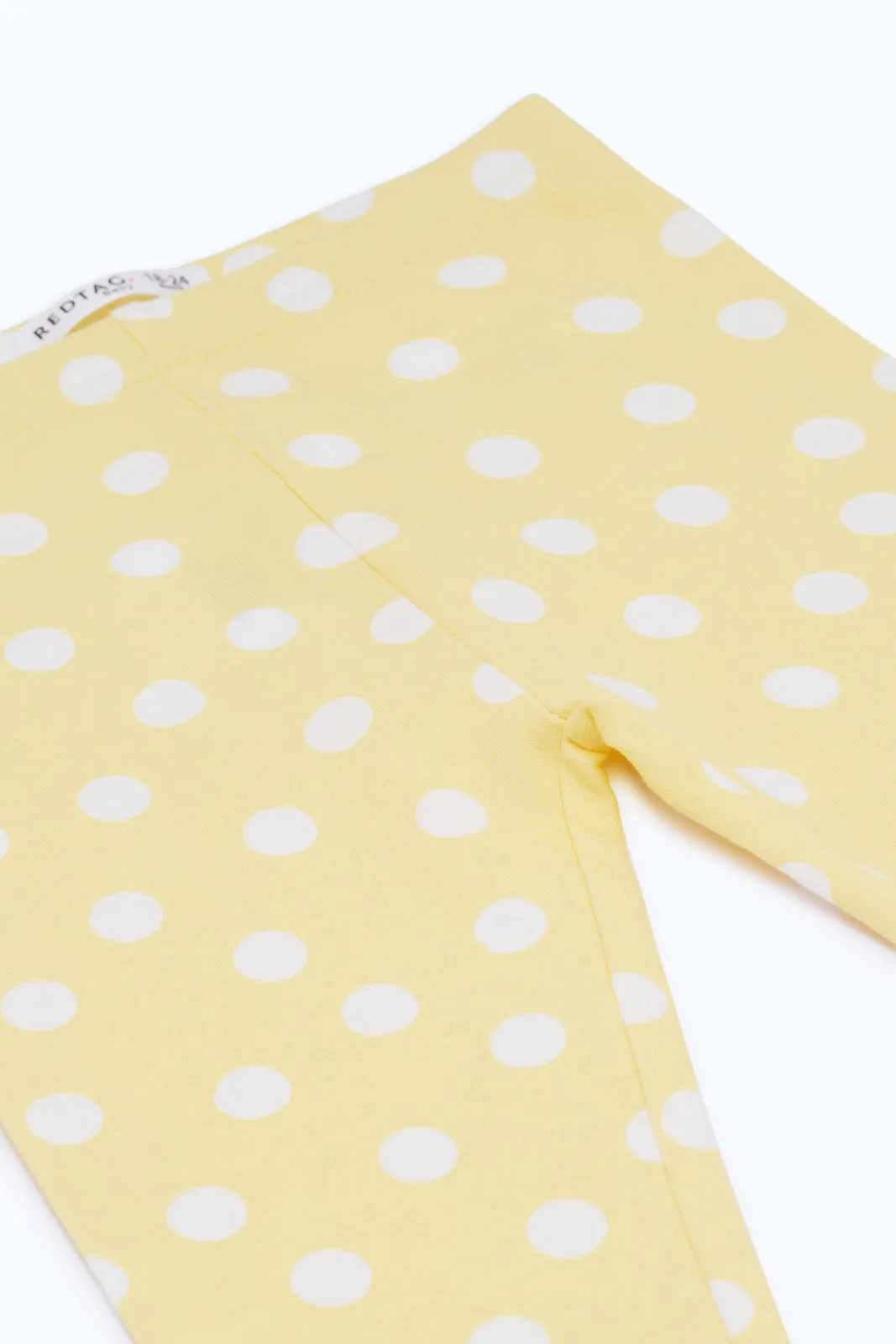 Baby Girls Yellow Polka Printed Legging