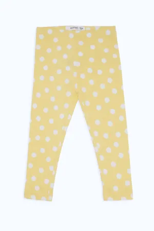 Baby Girls Yellow Polka Printed Legging