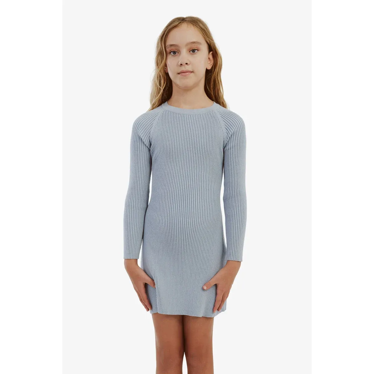 Bardot Junior - Twist Back Knit Dress -  Dusty Blue