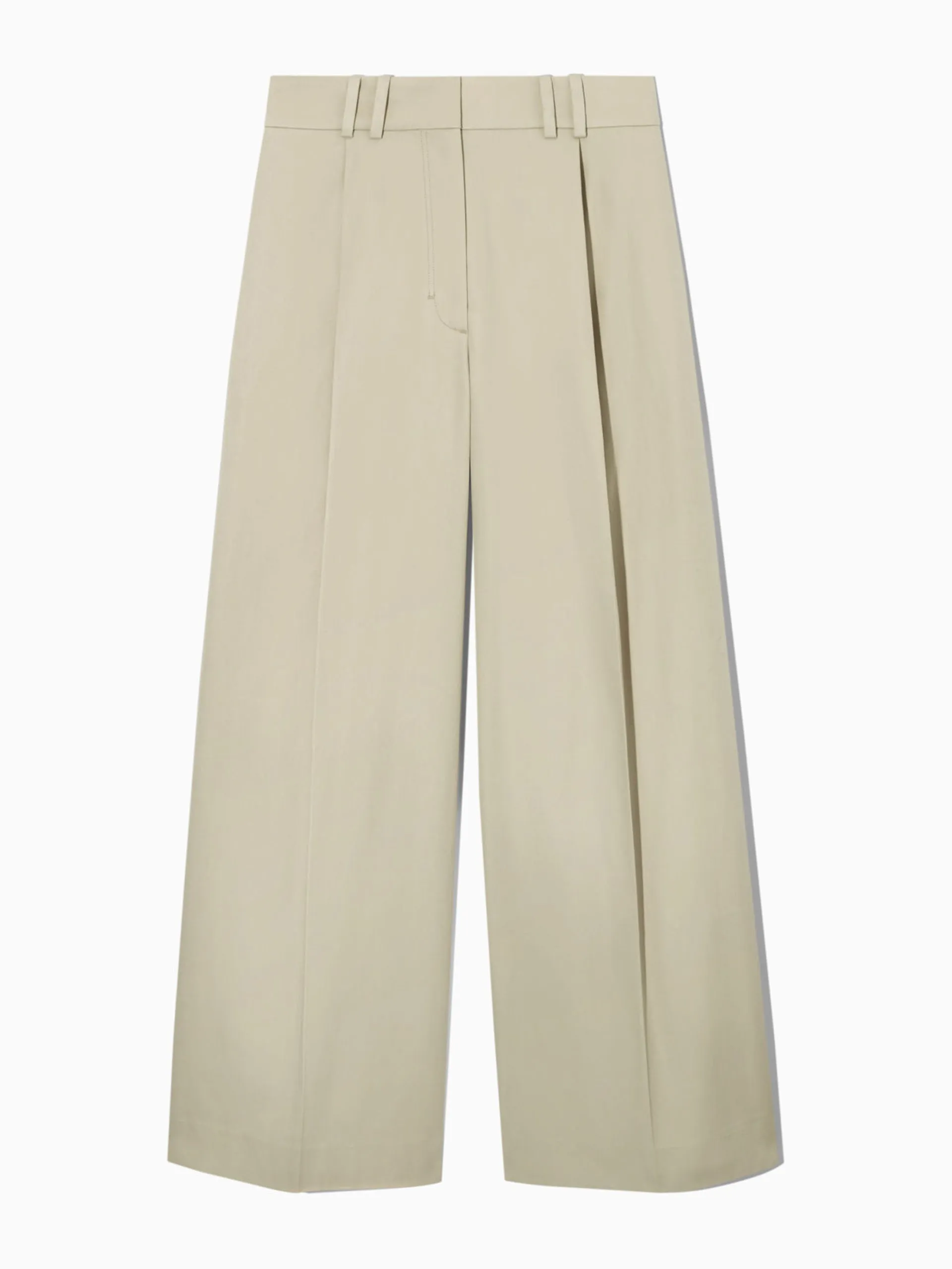 Beige wide-leg trousers