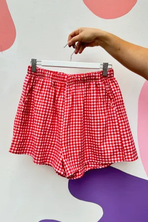 Bergen Gingham Shorts, Red