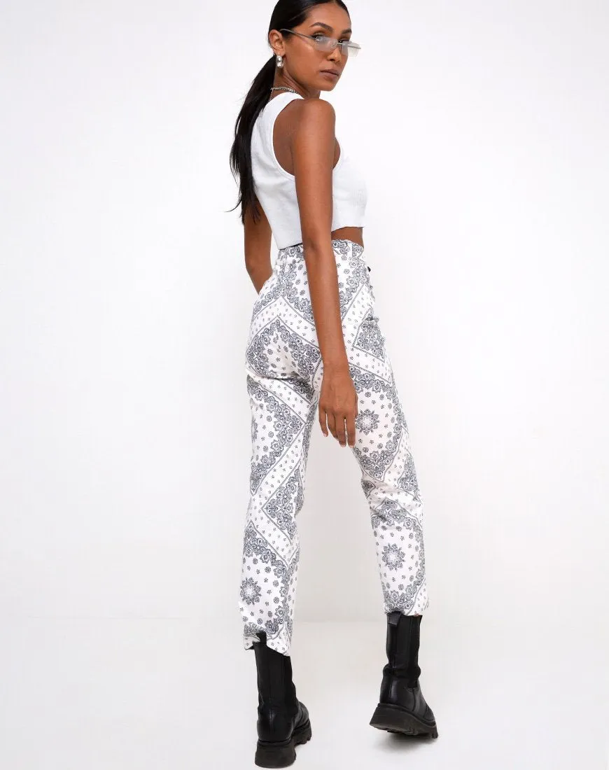 Beth Trouser in Bandana Ecru Placement