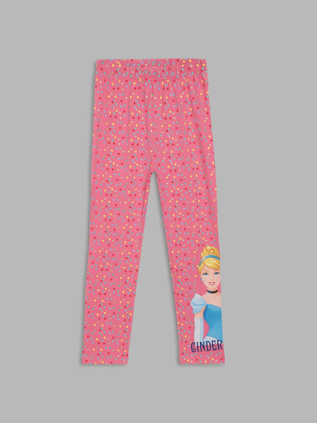 Blue Giraffe Girls Pink Printed Regular Fit Leggings