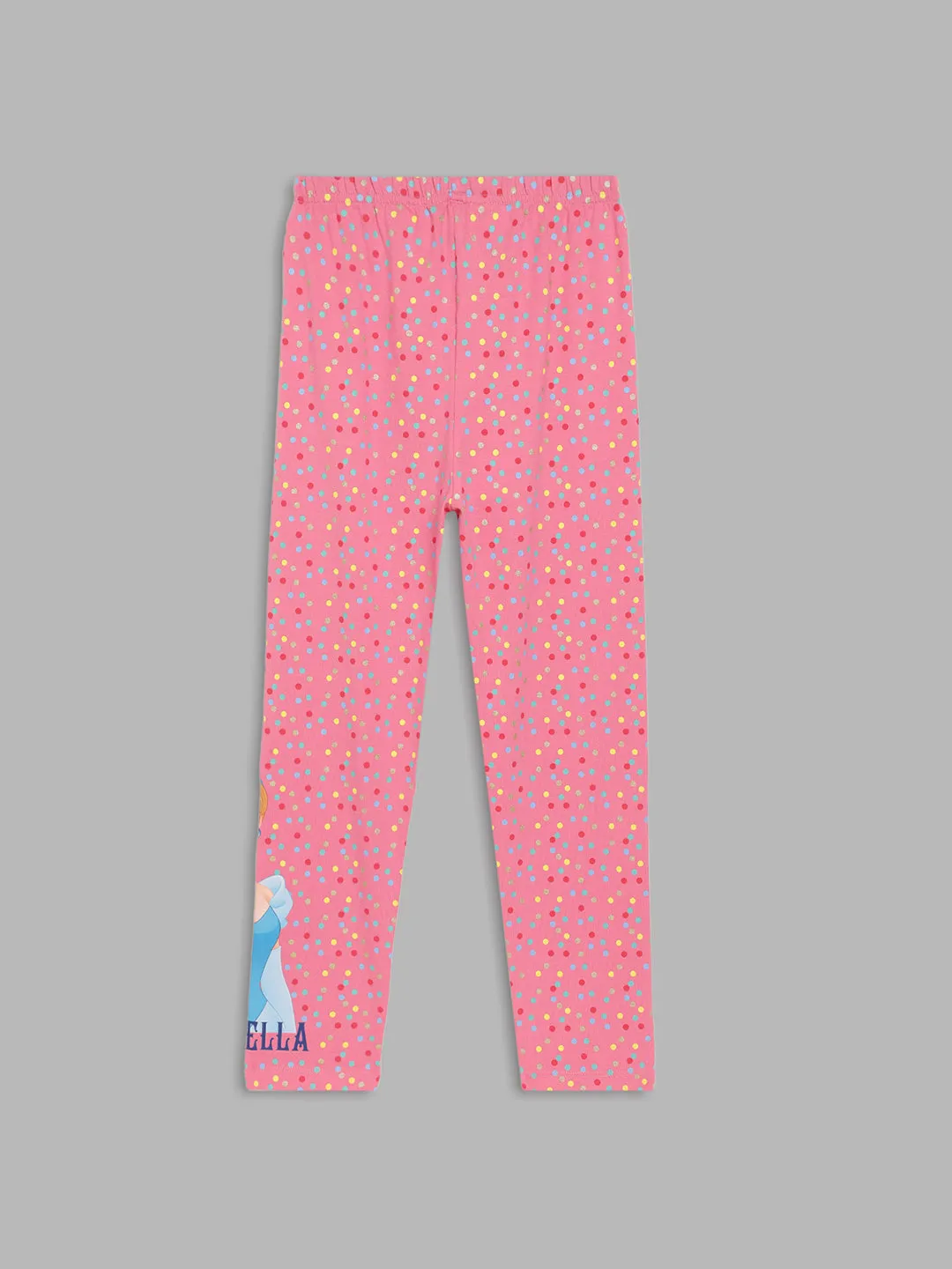 Blue Giraffe Girls Pink Printed Regular Fit Leggings