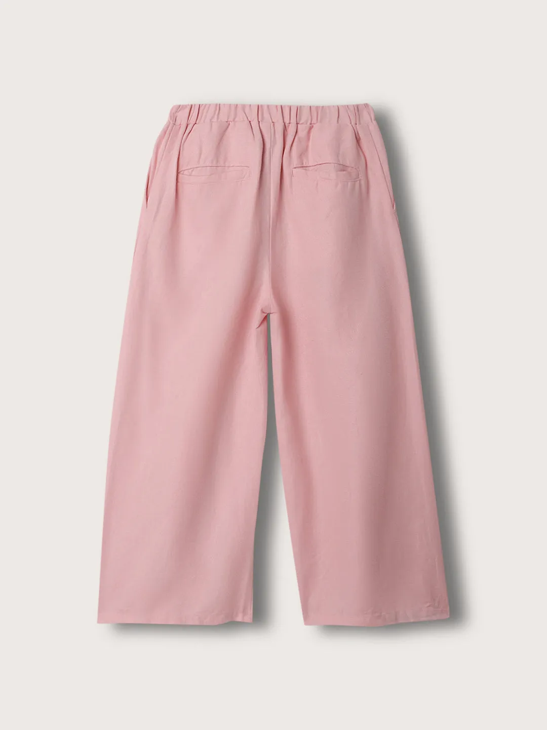 Blue Giraffe Girls Pink Solid Regular Fit Trouser