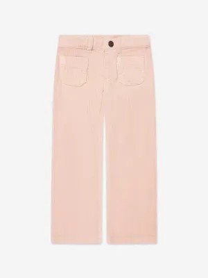 Bonpoint Girls Junon Wide Leg Trousers in Pink