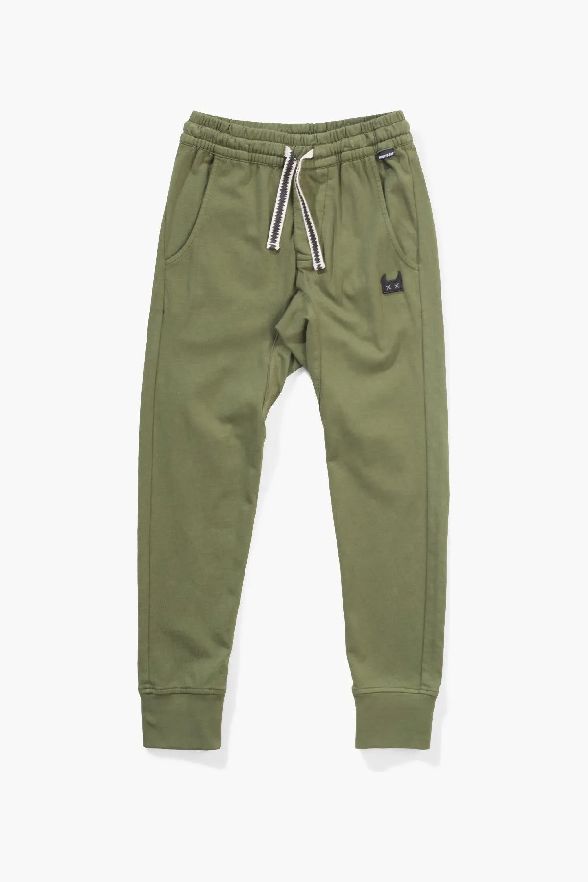 Boys Pants Munster Kids Feet Up Washed Dark Olive