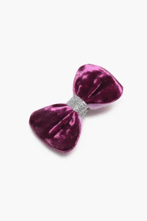 Burgundy Velvet Bow Hair Clip