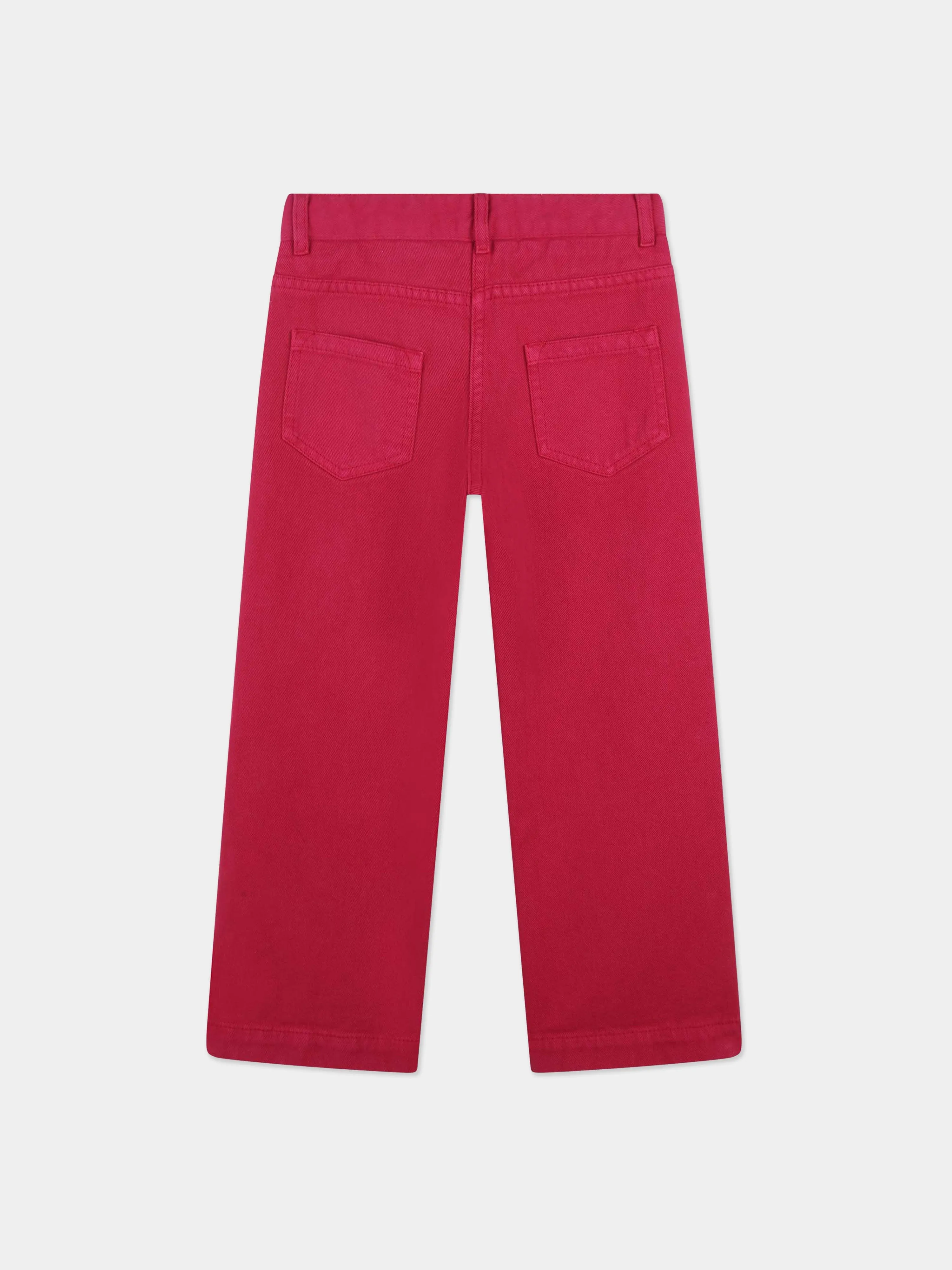 Chloé Girls Wide Leg Trousers in Pink