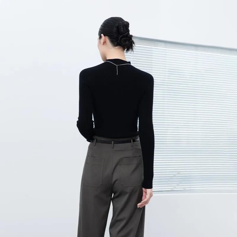 Dark Green Wide Leg Suit Pants