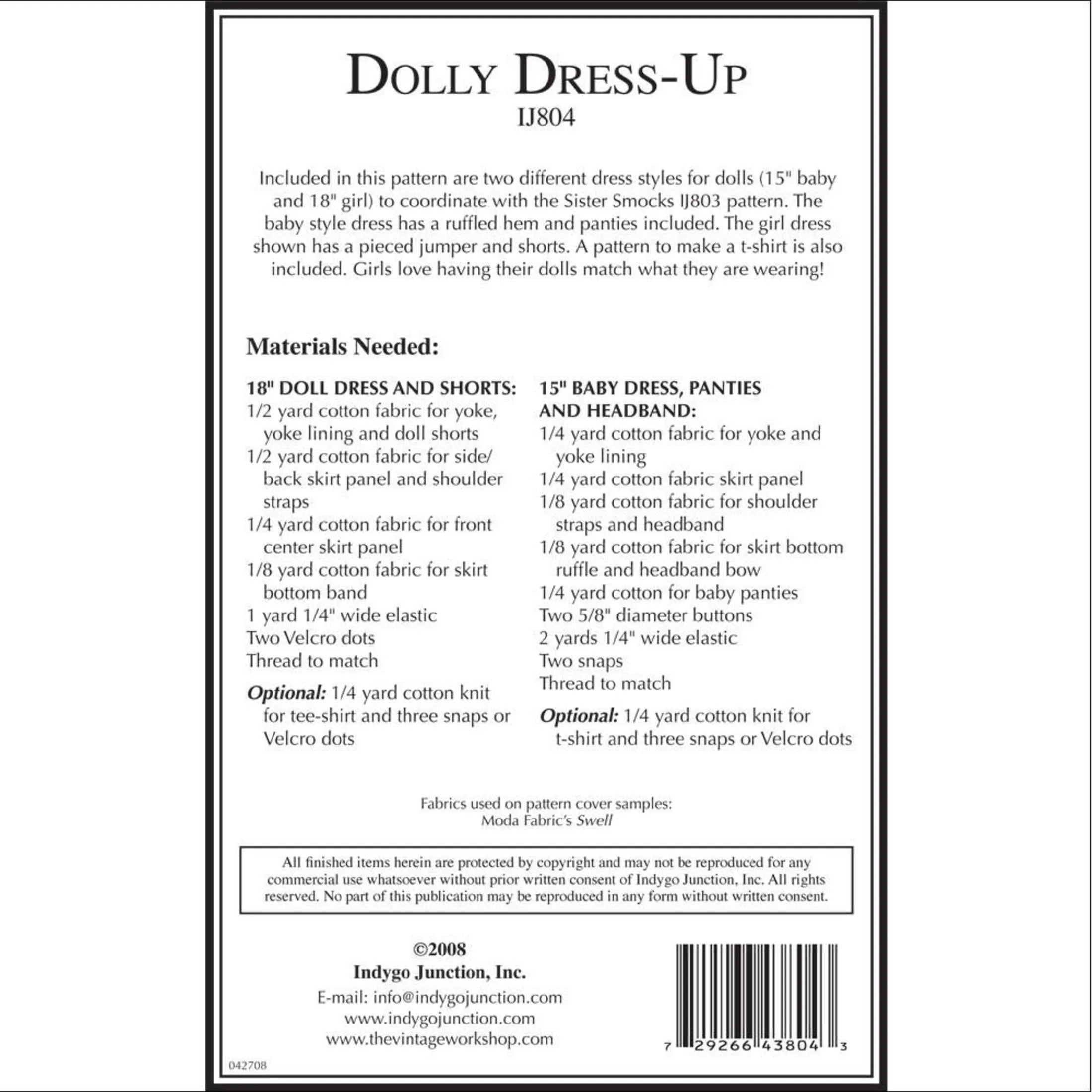 Dolly Dress-up Pattern, Free PDF Download