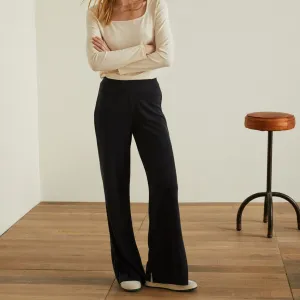 Fluid Wide Leg Trousers - Black