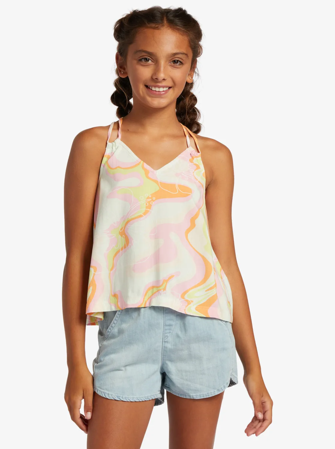 Girls 4-16 Good Influence Tank Top - Ambroisia Hibiscus Hype