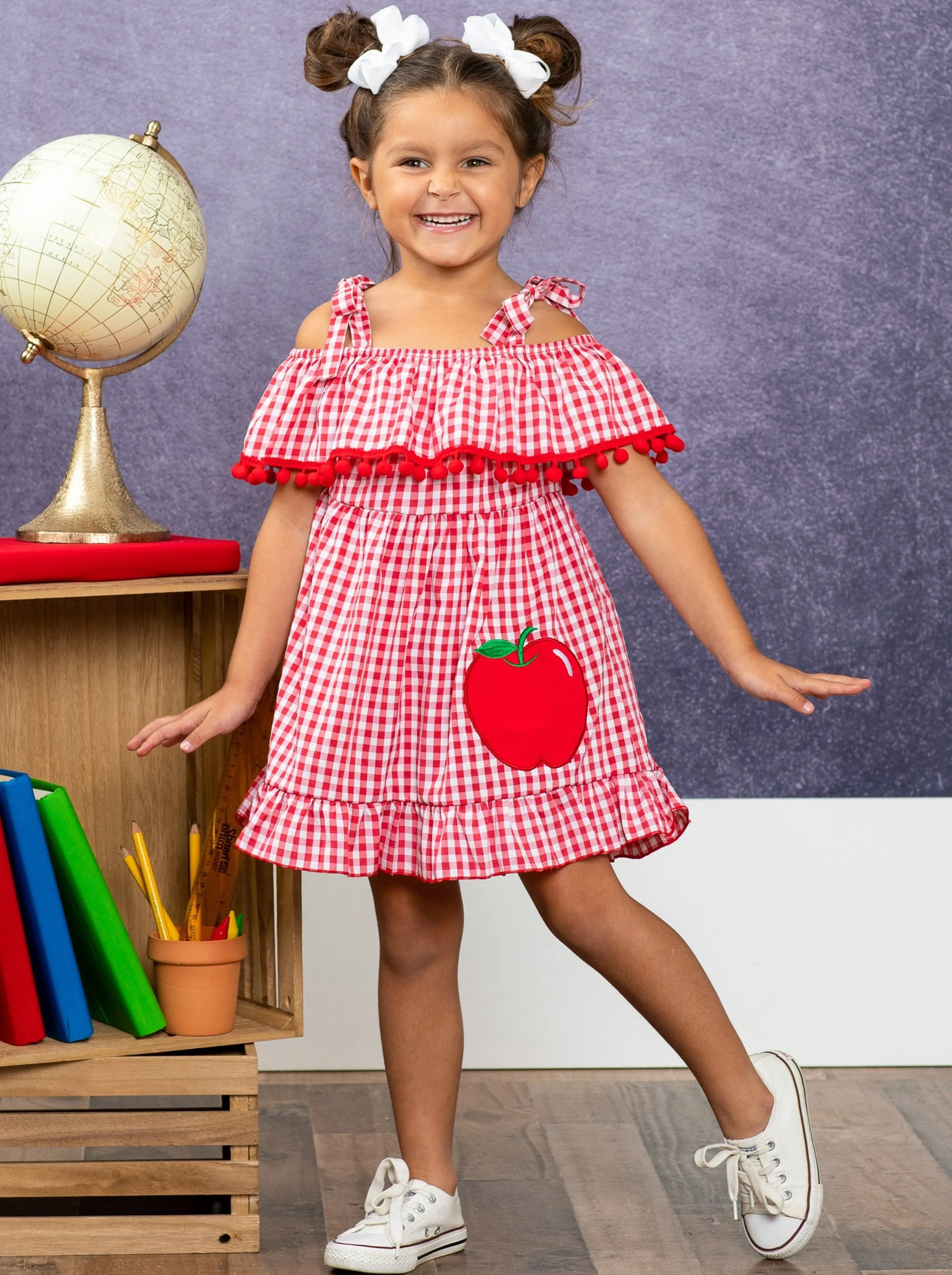 Girls Apple of My Eye Checkered Dress