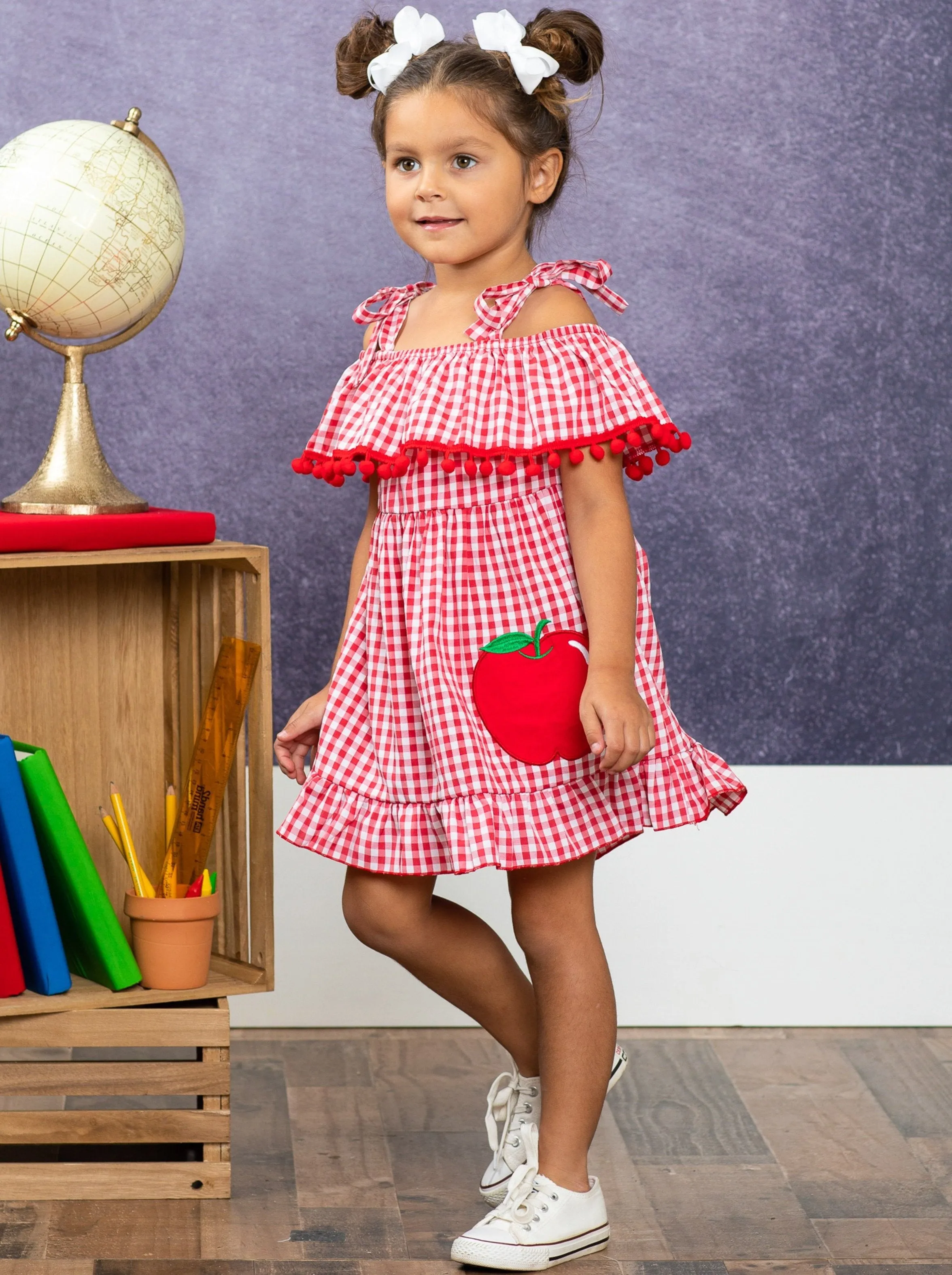 Girls Apple of My Eye Checkered Dress