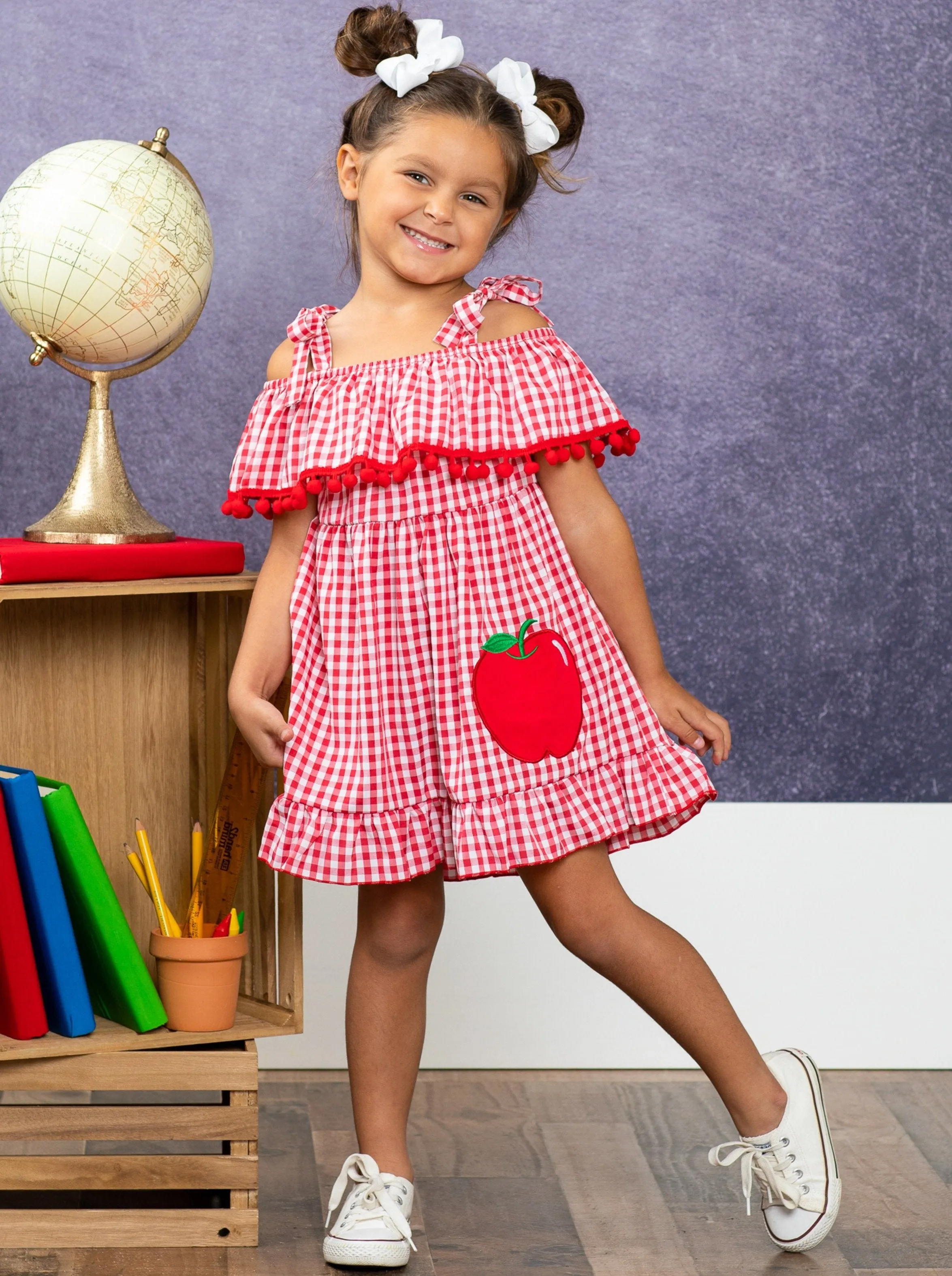 Girls Apple of My Eye Checkered Dress