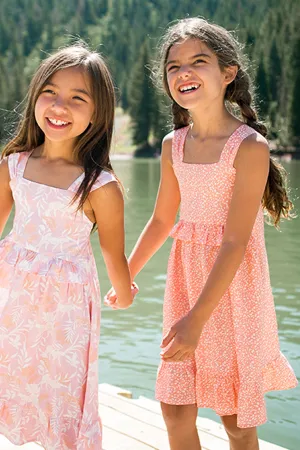 Girls Dress Feather 4 Arrow Sunset Vibes Coral (Size 3 left)