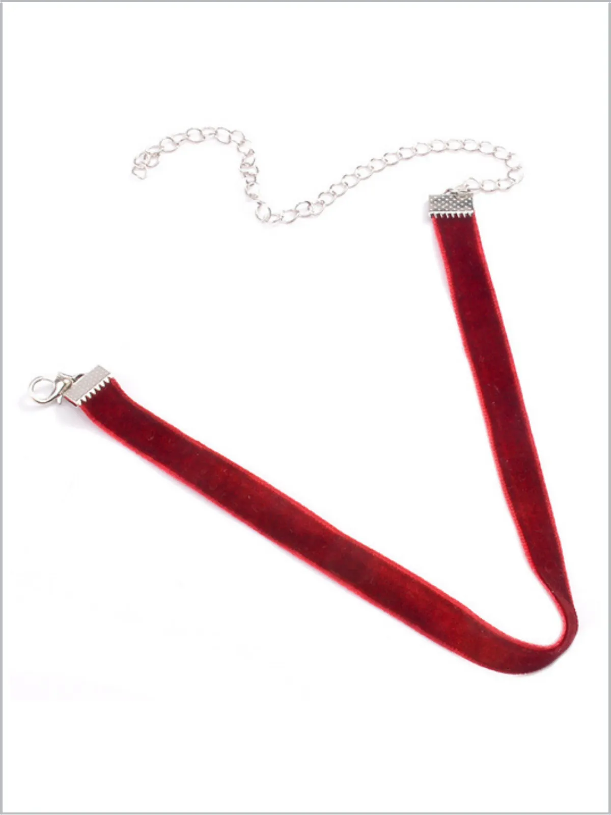 Girls Red Velvet Choker Necklace