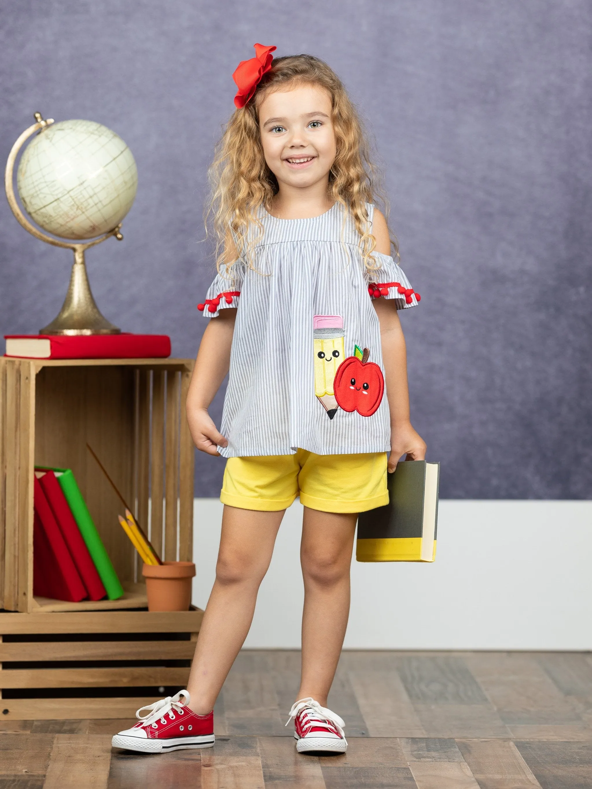 Girls Smart Apple Top with Short Set