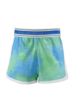 Girls Tie Dye Print Knit Dolphin Shorts