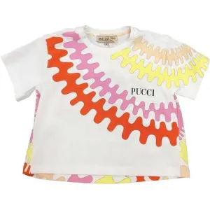 Girls White Patterned T-Shirt