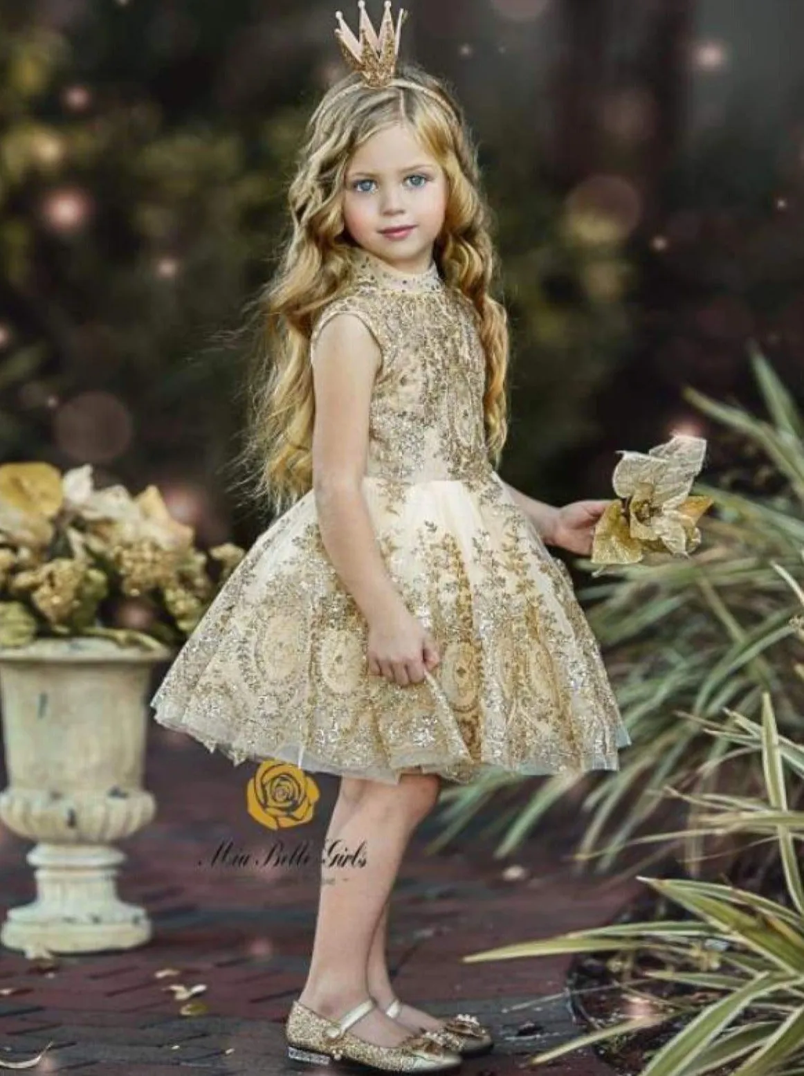 Glittering Gold Special Occasion Dress