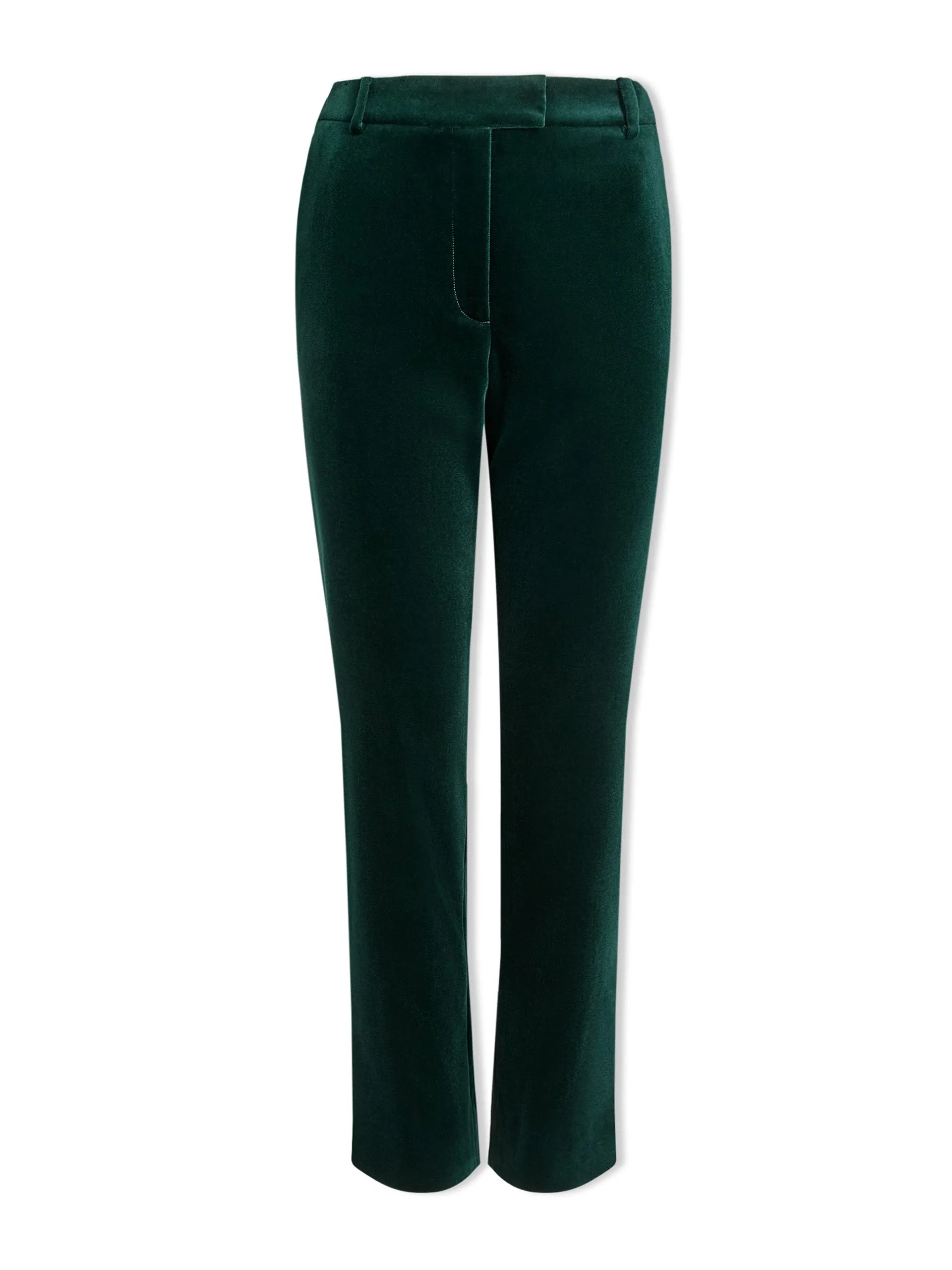 Green Tatum velvet tapered trousers