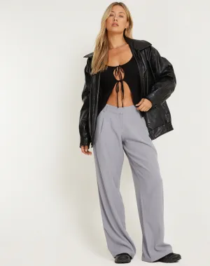 Hondra Wide Leg Trouser in Light Grey