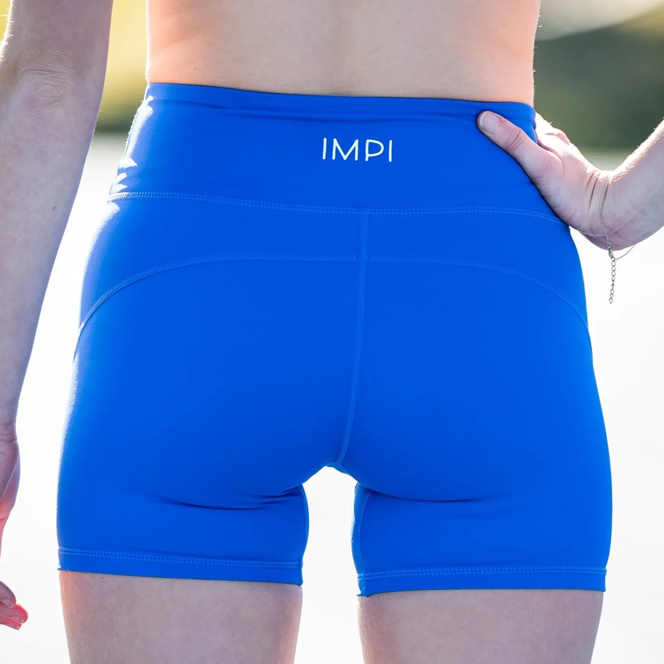 IMPI High Waisted Bike Shorts 4" - Cobalt