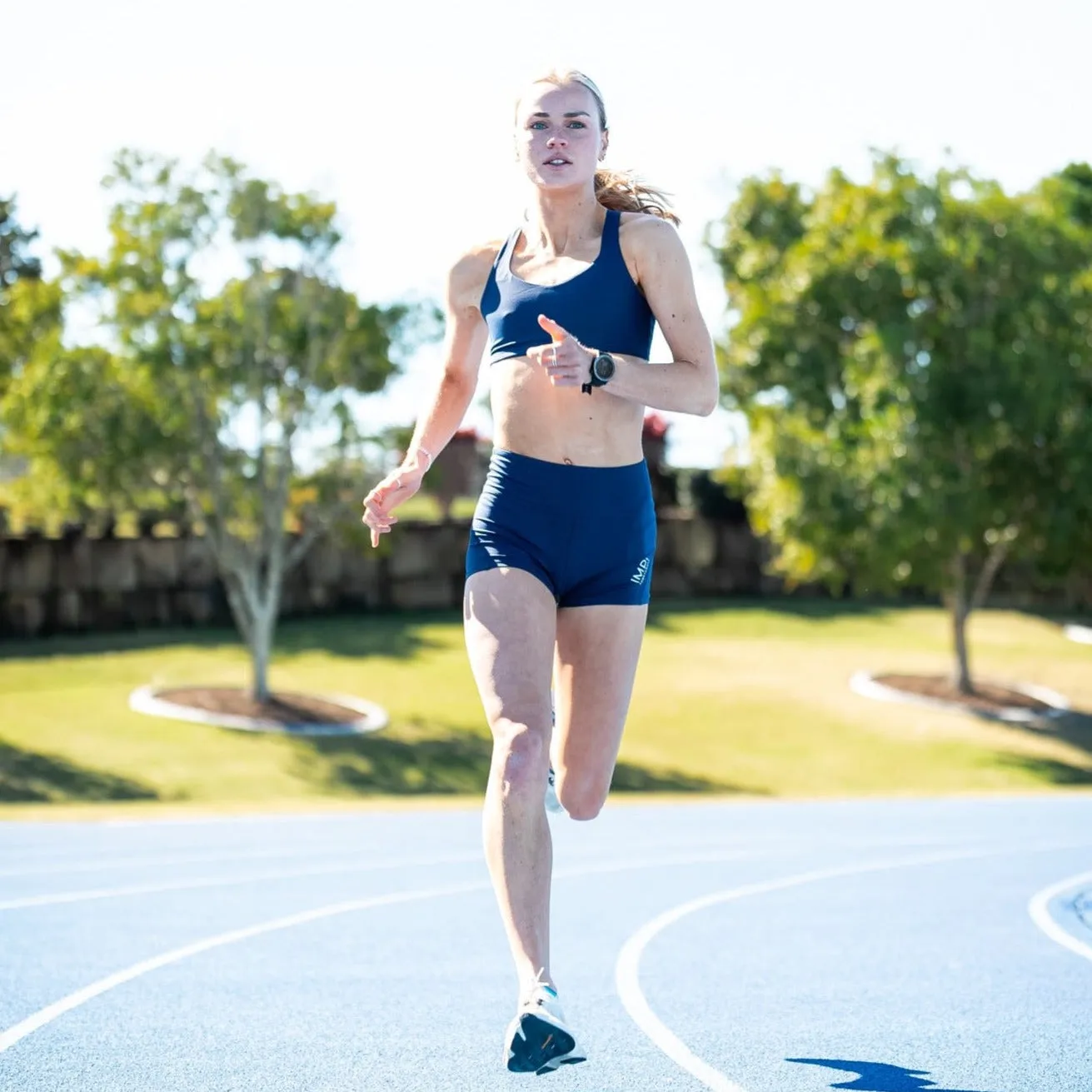 IMPI High Waisted Running Shorts - Navy