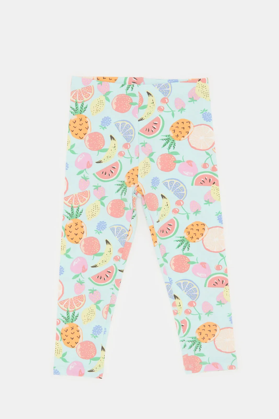 Infant Girls Mint Fruity Printed Leggings