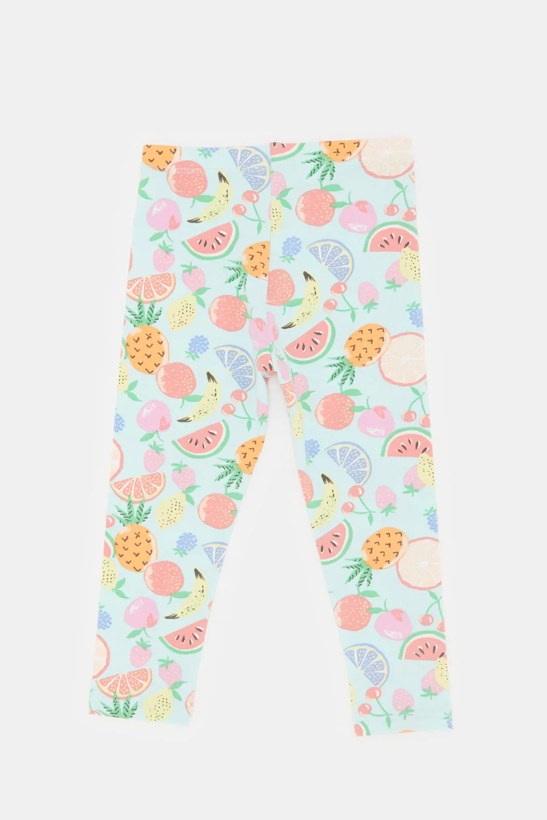 Infant Girls Mint Fruity Printed Leggings