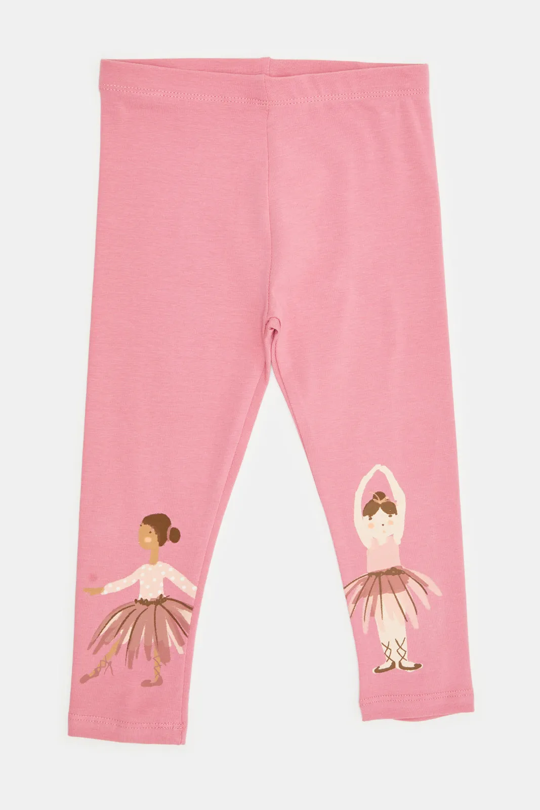 Infant Girls Pink Placement Print Leggings