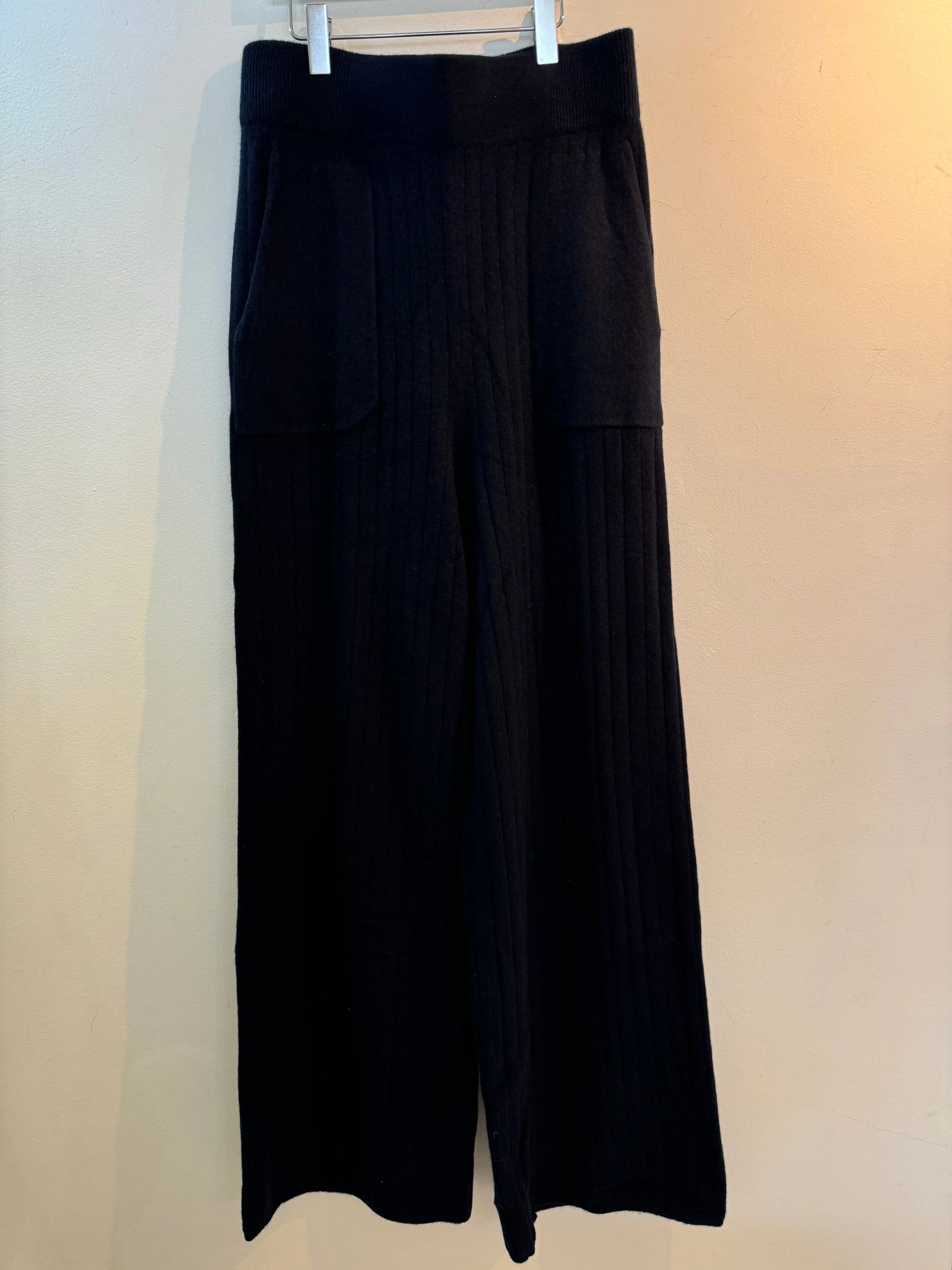 Kashette Navy Wide Leg Rib Trousers