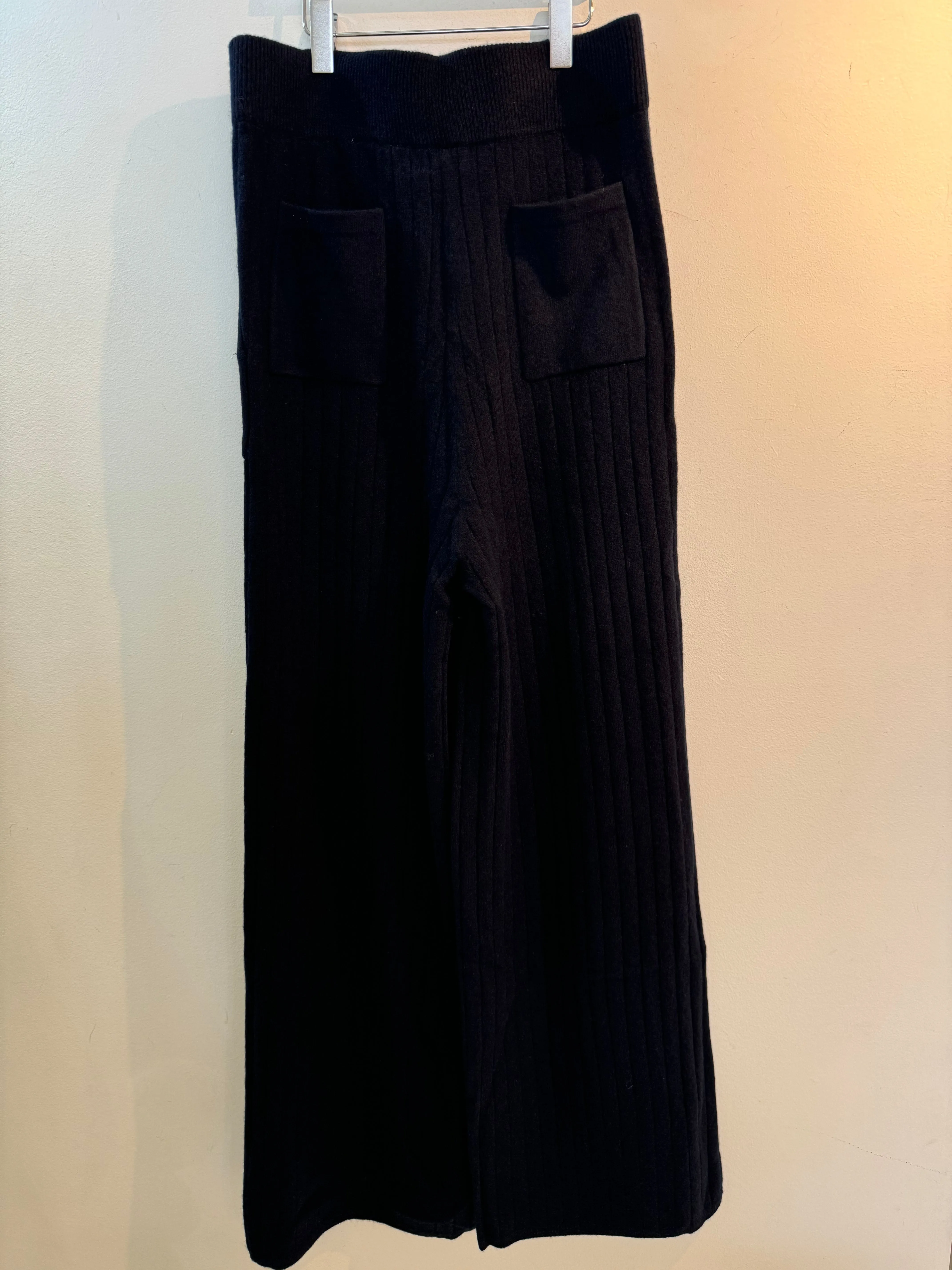 Kashette Navy Wide Leg Rib Trousers