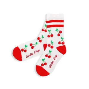 Kids Vintage Sporty Socks -- Cherries