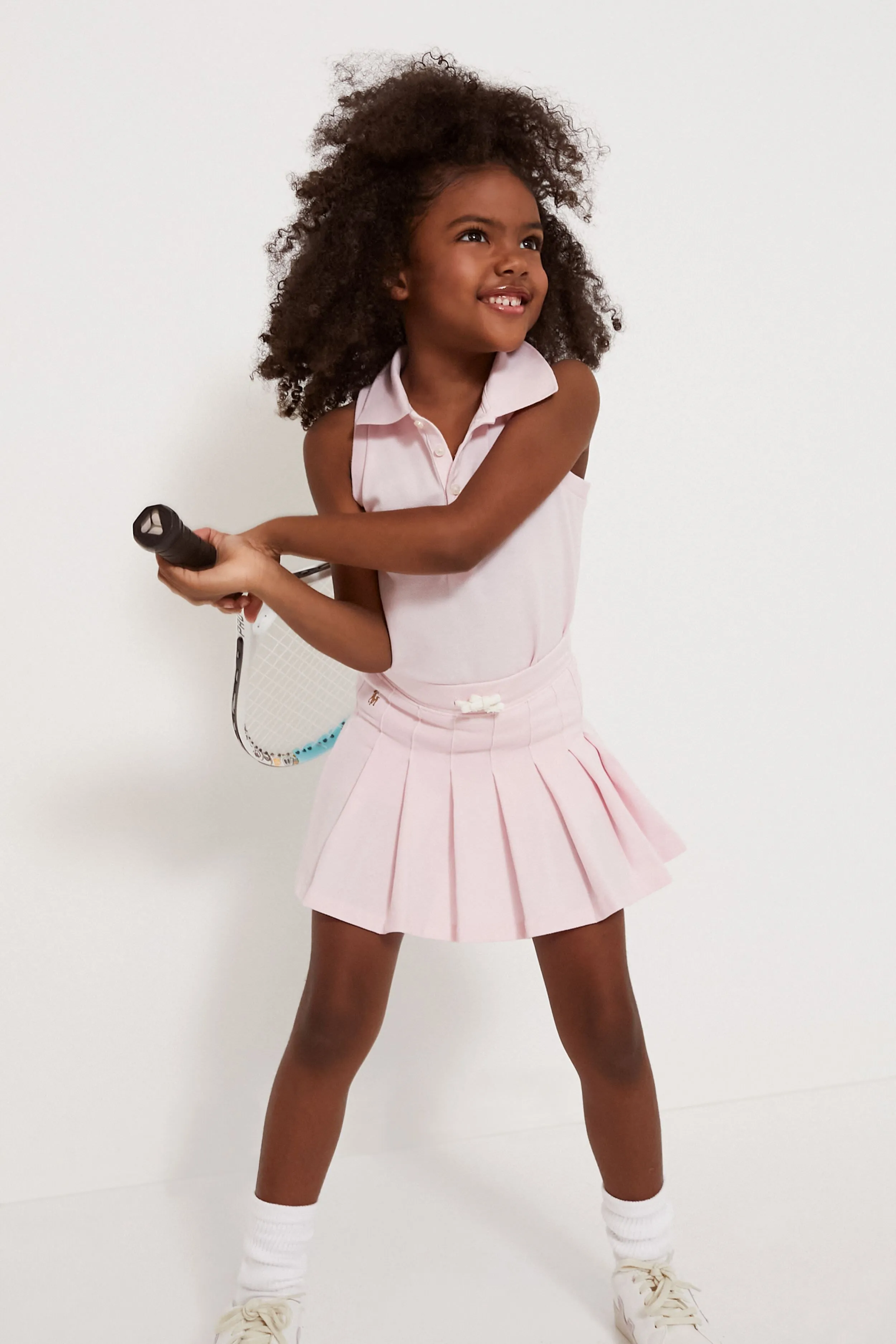 Little Girls Pleated Mesh Skort