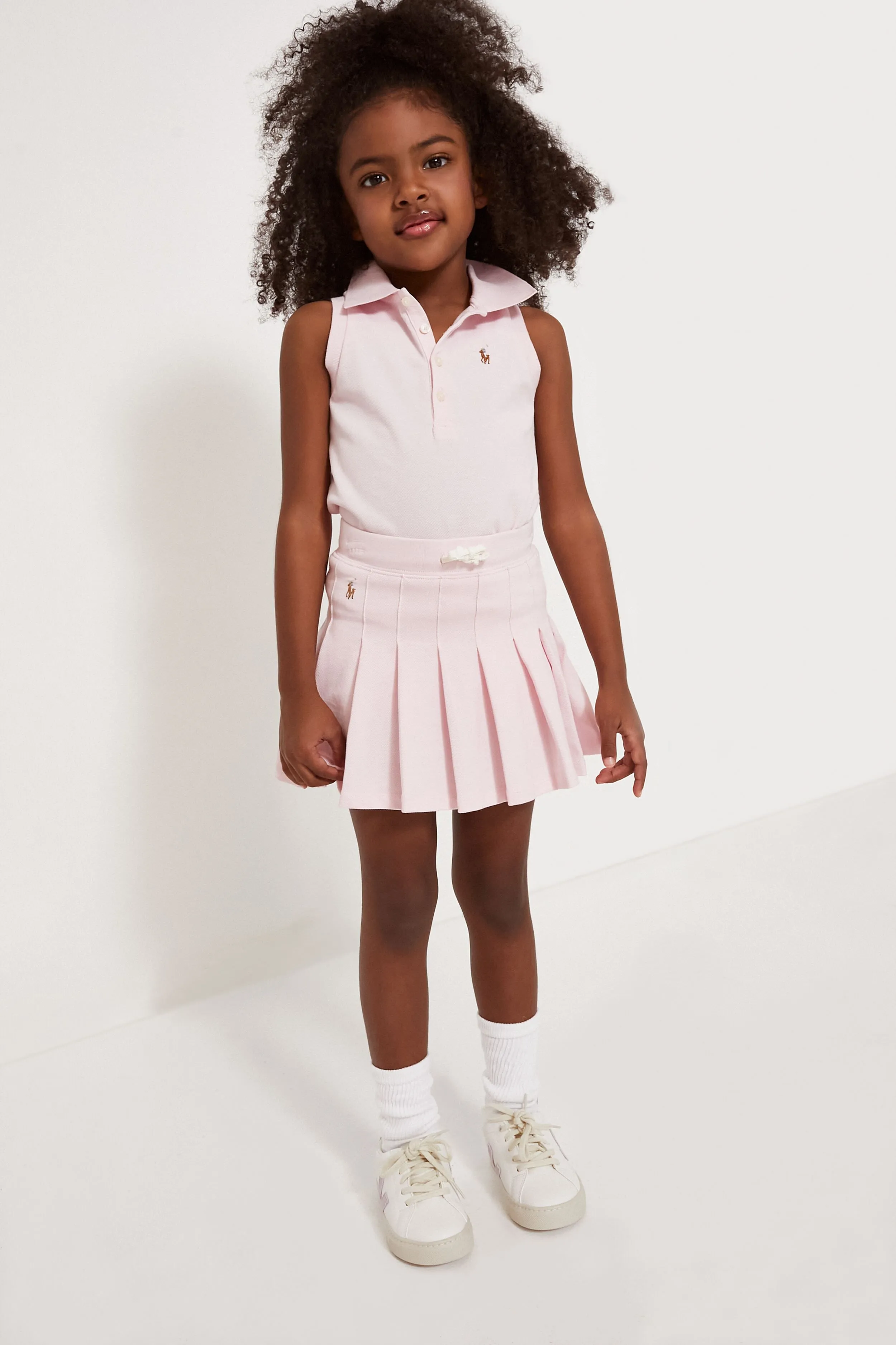 Little Girls Pleated Mesh Skort