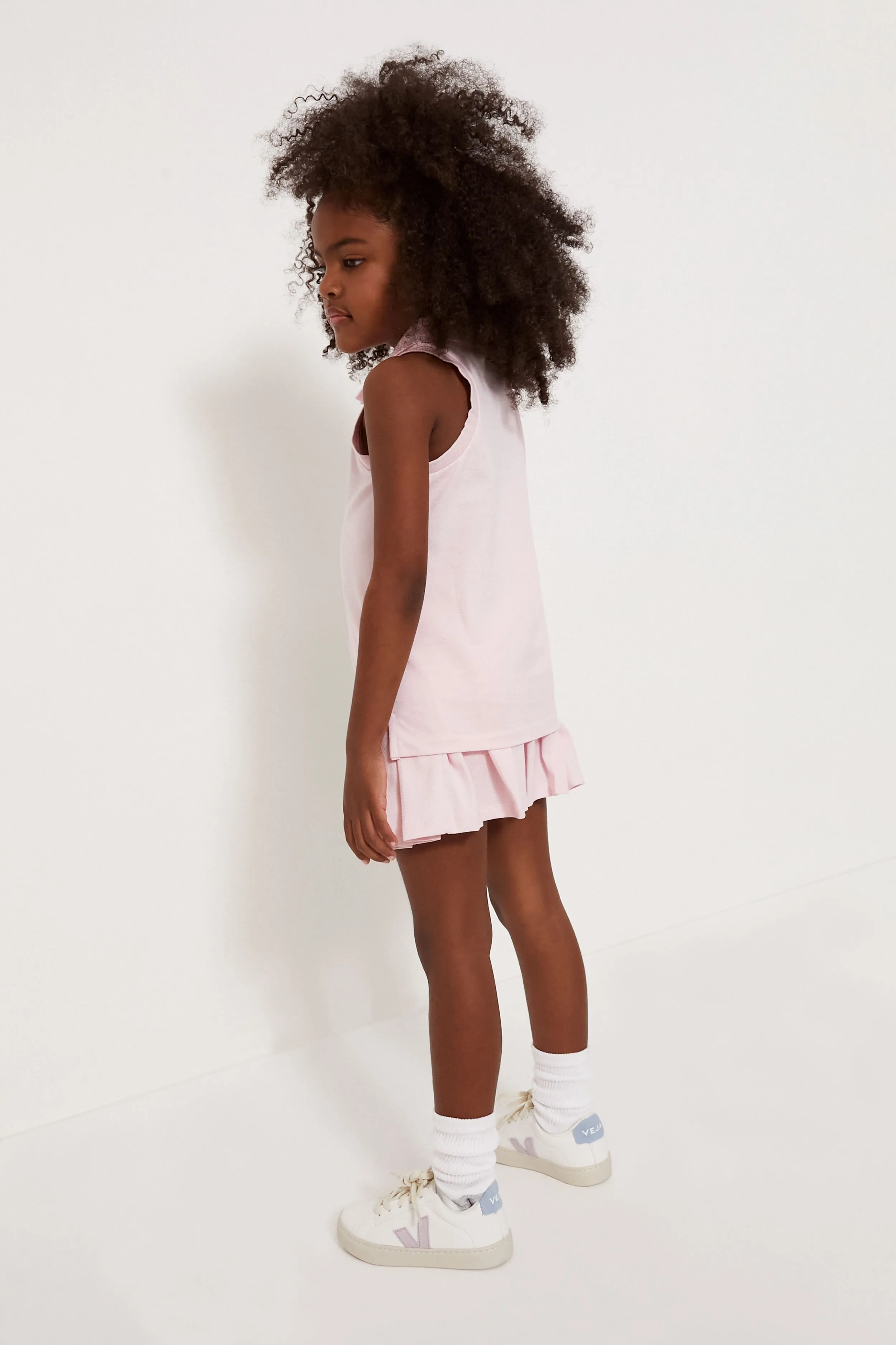 Little Girls Pleated Mesh Skort