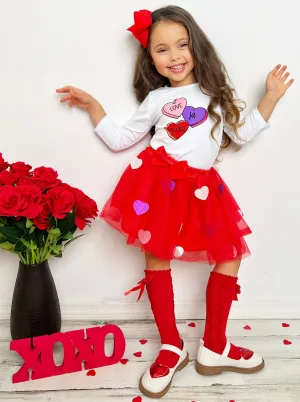 Love Ya Sparkle Heart Tutu Skirt Set