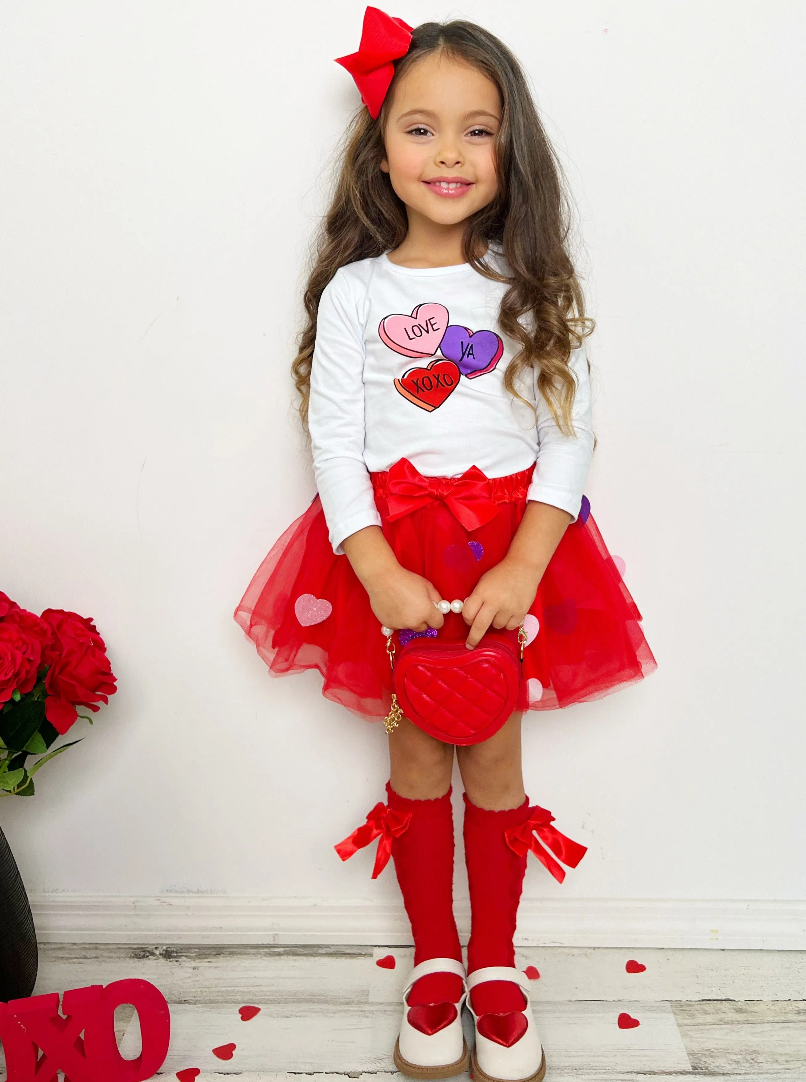 Love Ya Sparkle Heart Tutu Skirt Set