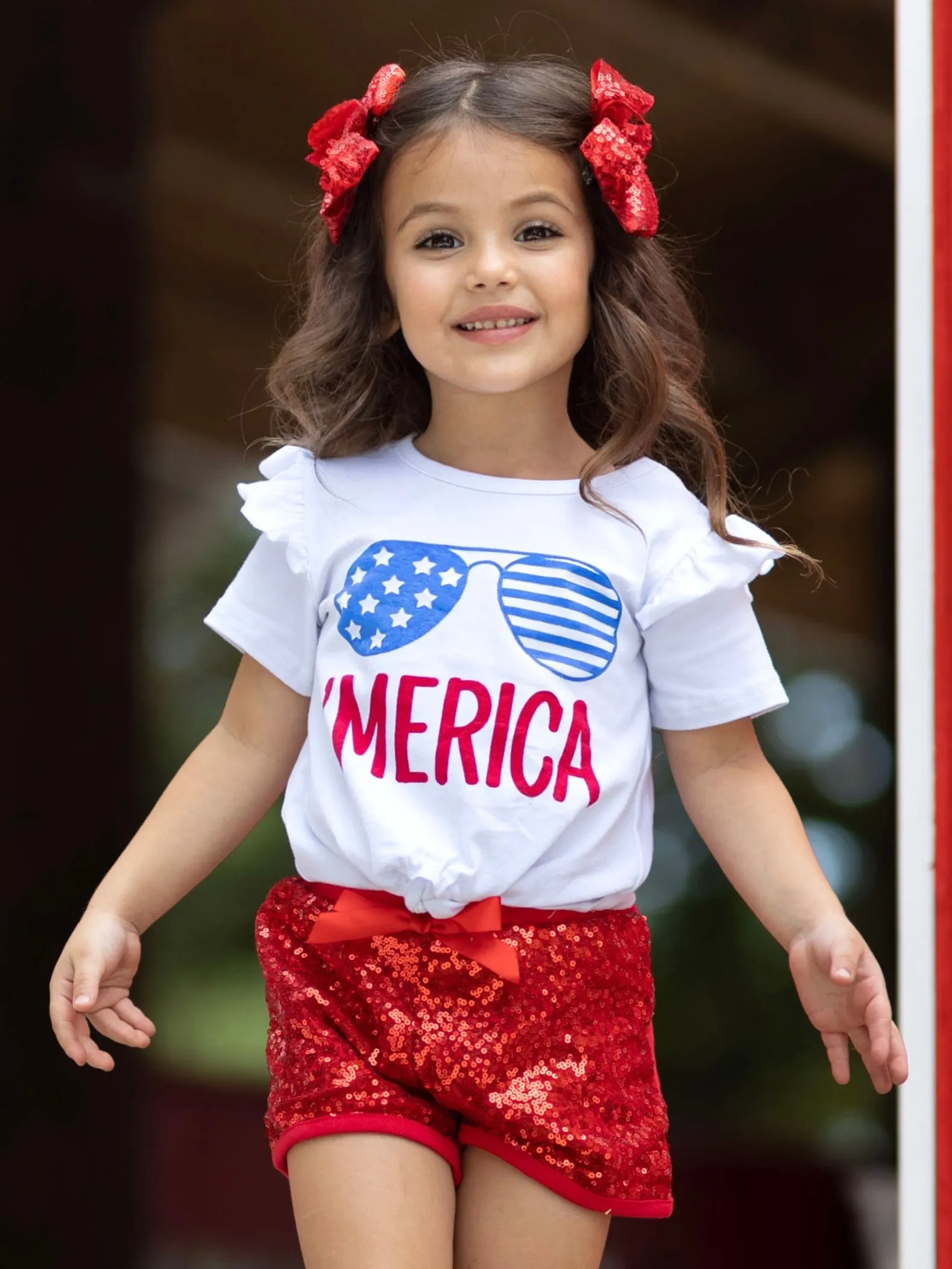 'Merica Sparkle Top and Sequin Short Set