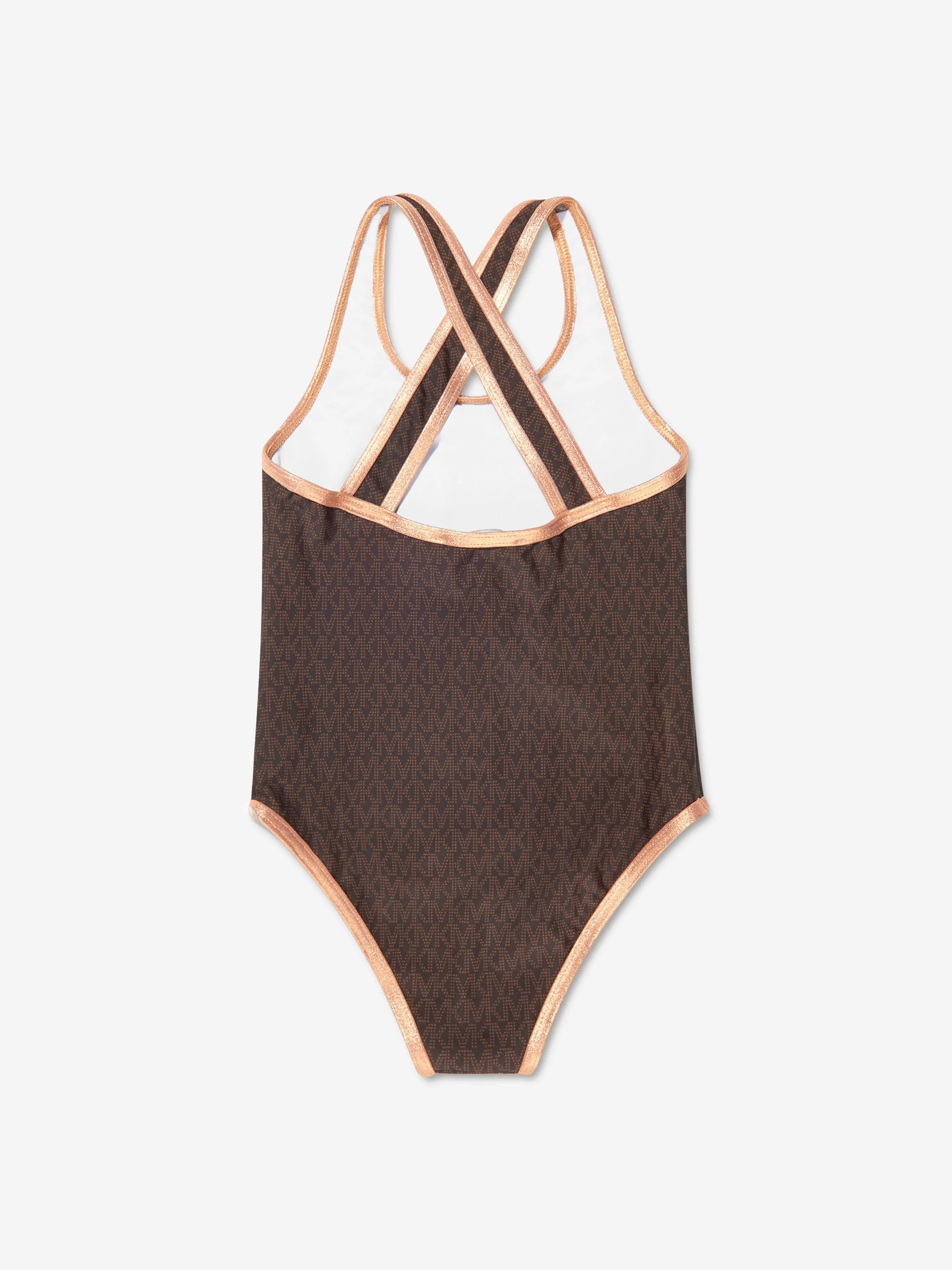 Michael Kors Girls Patterned Swimming Costume in Brown