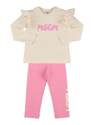 MSGM   Cotton jersey t-shirt &amp; leggings 