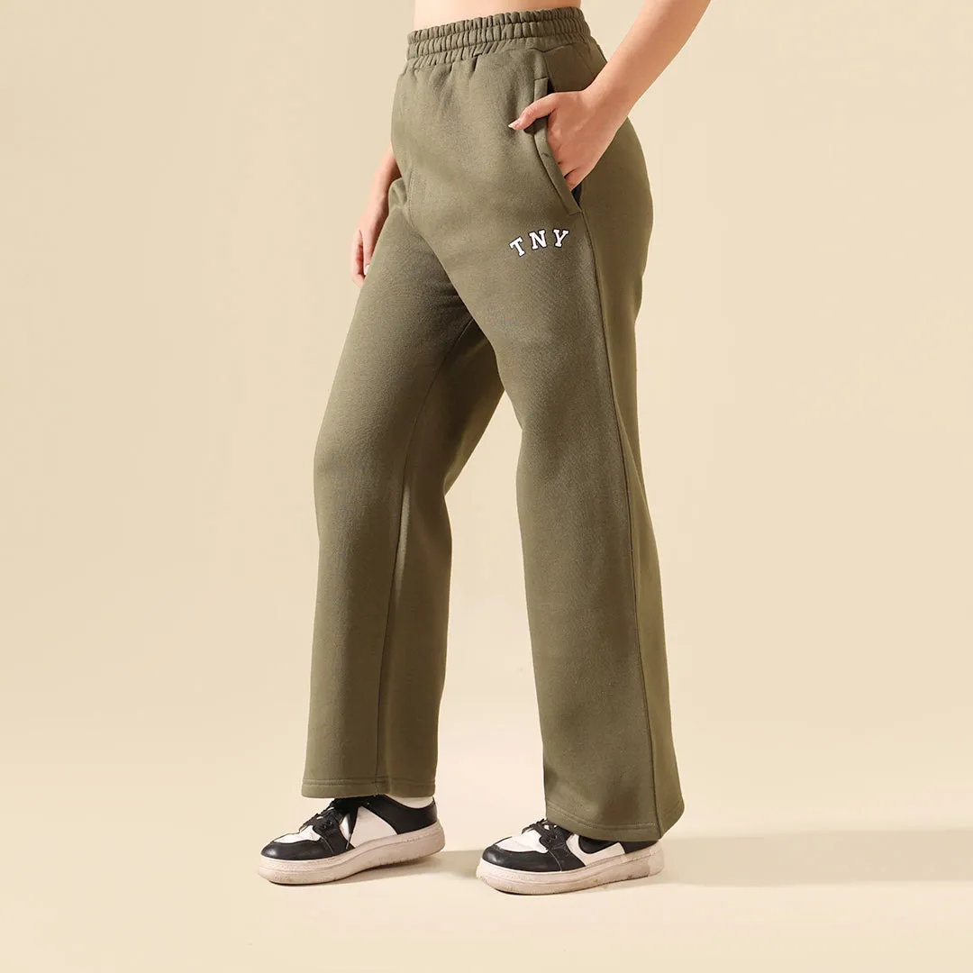 Olive Relax Fit Fleece Unisex Trouser